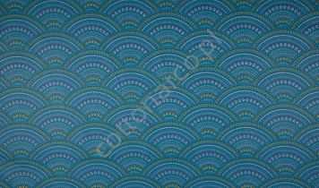 Bawełna  niebieska - morska w kolorowe wzory