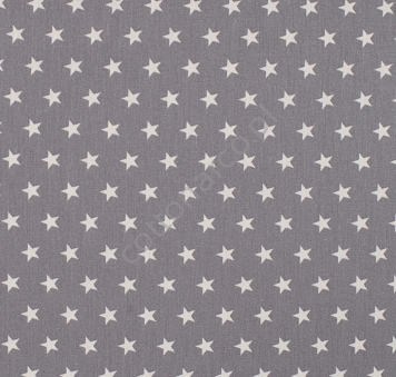 Bawełna  szara w białe gwiazdy średnie